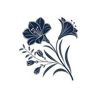 A black and white floral design vector