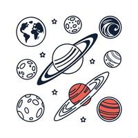 Solar system planets and planets in space vector