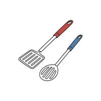 Two spatulas and a spatula with a handle vector