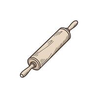 Rolling pin icon in hand drawn style vector