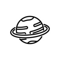 ringed planet icon, line style icon vector