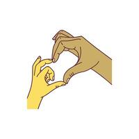 Two hands making a heart shape with their fingers vector