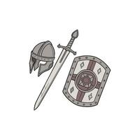 Medieval armor and shield illustration vector