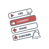 Like, share, subscribe, comment, like button icon illustration vector