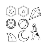 A set of geometric shapes and symbols vector