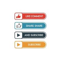 Like comment share subscribe button illustration vector