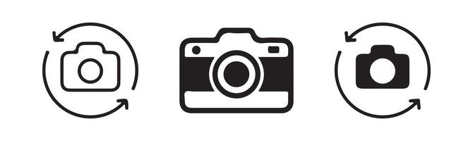 Camera rotation icon set, Switch from front to back camera icon on white background Illustration EPS 10 vector