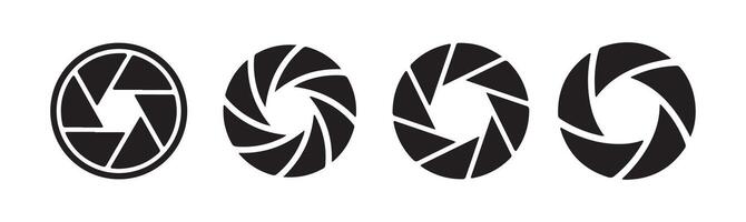 Black isolated symbol of camera lens shutter diaphragm aperture.illustration eps 10 vector