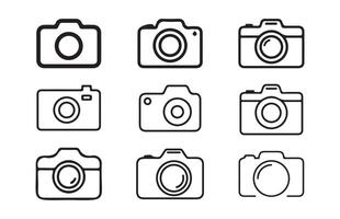 Camera rotation icon set, Switch from front to back camera icon. Camera line icon on white background vector