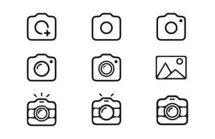 Photo and set icons thin line. Photography icon. Photo camera icon. Diaphragm icon. vector