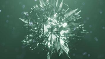 A geometric luminous sphere surrounded by platforms and lights in an abstract technological environment. loop seamless synchronized at 120 bmp video
