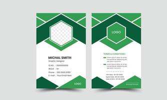 Modern ID card design template. Employee identity card design. Creative and clean corporate business card template, Luxury and elegant business card design template vector