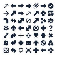 Arrow icon set isolated. Arrows set of 100 black icons. Black arrows icons. Modern simple arrows. vector