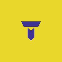 Modern and trendy letter T initials logo icon design template elements vector