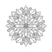 Mandala Coloring Page Line Art Pattern Background Black and White vector
