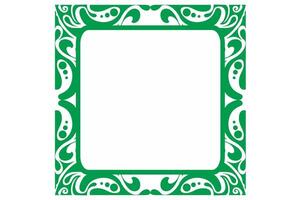 Beautiful Green Fluid Square Frame Ornament vector
