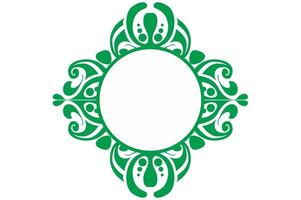 Green Circle Fluid Frame Ornament for cover design vector