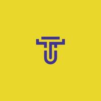 Modern and trendy letter T initials logo icon design template elements vector
