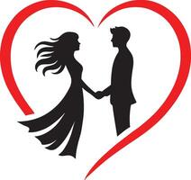 Couple Silhouette in Love. A Heartfelt Representation of Romance and Unity vector