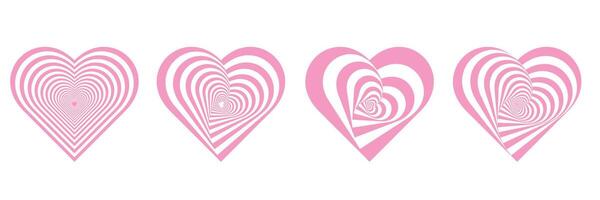 Pink heart element for valentine decoration vector