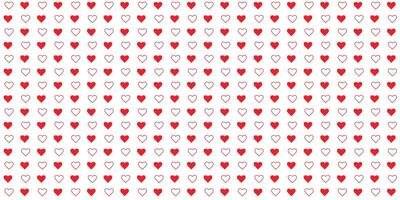 Red cute hearts pattern background vector