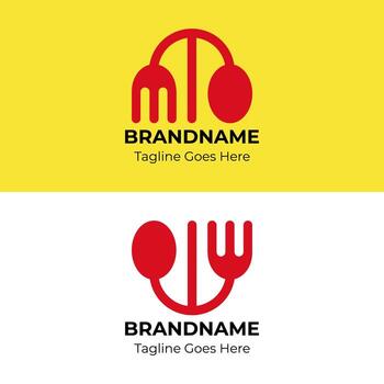 Simple and unique illustration logo design initial M and W combine with fork and spoon. Logo recommended for business related food and beverages. vector