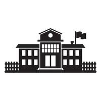 Silhouette of scholl building isolated on white background. Architecture college or university symbol illustration vector