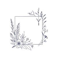 A floral frame with leaves and flowers vector