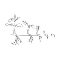 Growing plant in test tubes on biotechnological laboratory on white background, vector