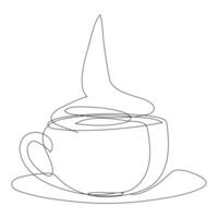 World food day holiday concept with earth or globe and plate, knife and fork. Single line art with text Food Day. Single one line drawing World food day concept vector
