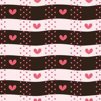 Seamless pattern of hearts, and mainly pink and black tones. It's a pattern that looks feminine and bright. Pattern for fabric and wrapping paper, Pattern for design wallpaper and fashion prints. vector
