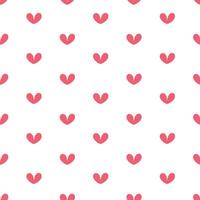 Seamless pattern of little red hearts on white background. It's a pattern that looks feminine. Pattern for fabric and wrapping paper, Pattern for design wallpaper and fashion prints. vector