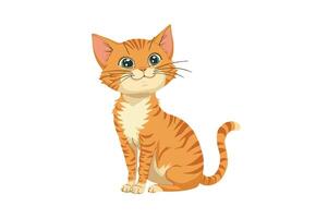 Orange Tabby Cat Illustration with Playful Expression vector