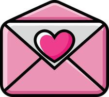 envelope with heart icon for sticker vector