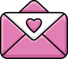 envelope with heart icon pink color vector