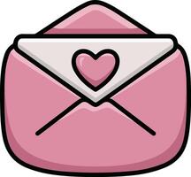 sticker envelope with heart icon vector