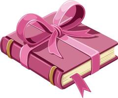 Red book for gift isolated on white with ribbon vector