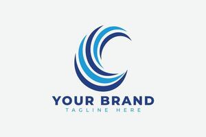 Rotate Abstract Blue Wave Logo Design Element vector