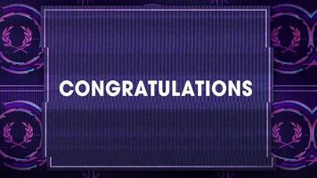 Glitch, computer graphics, background material with congratulations text video