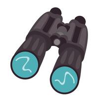 Cartoon camping binoculars in flat style isolated on white background. vector