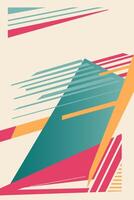 Abstract retro background with place for text. Light background and bright figures. Trendy geometrical placard vector