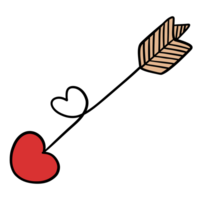 Cupid Arrow Illustration with Heart Symbol for Valentine and Romantic Themes. png