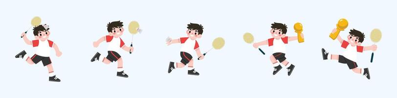 A cartoon man is running with a racket vector