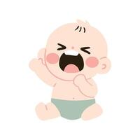 A cartoon baby with an open mouth vector