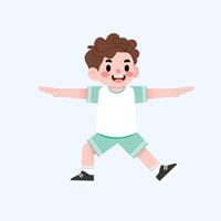 A boy is jumping with his arms outstretched vector