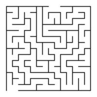 Maze shape design element. There is one entrance and exit and one correct path, but many paths lead to dead vector