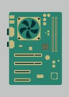 green computer motherboard icon isolated on white background vector