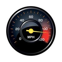 car speedometer with arrow isolated on white background vector