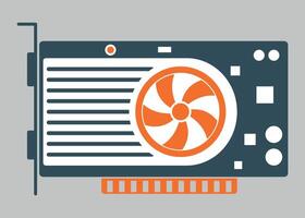 color icon of discrete videocard for computer vector