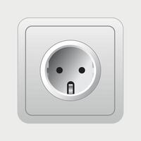 white electrical socket isolated on white background vector